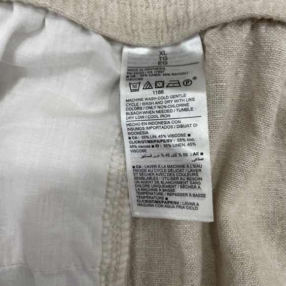 Old Navy Size XL Womens Linen Shorts Pull On Elastic Waist Khacki Tan - Picture 5 of 5